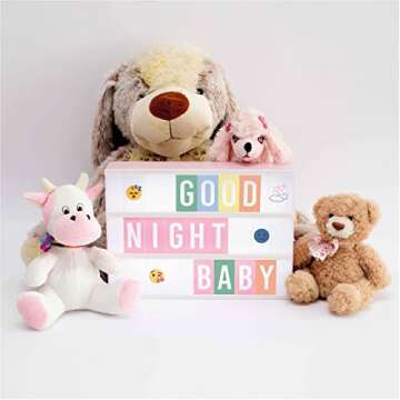 Pink Cinema Light Box with 400 Letters & Emojis & 2 Markers - BONNYCO | Led Light Box Home Office & Room Decor | Light Up Sign Letters Board Gifts for Women & Girls Christmas & Birthdays | Pink Decor