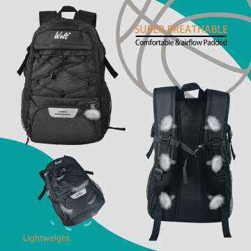 WOLT Large Basketball Backpack with Ball Holder