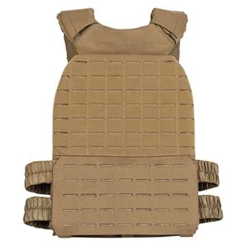 WOLF TACTICAL Adjustable Weighted Vest – WODs, Strength and Endurance Training, Fitness Workouts, Running (Tan)