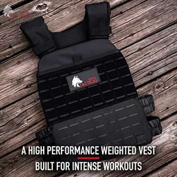 WOLF TACTICAL Adjustable Weighted Vest – WODs, Strength and Endurance Training, Fitness Workouts, Running (Tan)