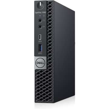 Dell OptiPlex 7060 Micro Desktop Business PC, Intel Core i5-8500T 2.1GHz, 16GB, 512GB SSD, USB Type-C, Windows 11 (Renewed), Black