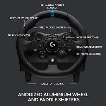 Logitech G923 Racing Wheel and Pedals for Xbox X|S, Xbox One and PC (Renewed)