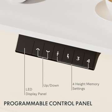 FLEXISPOT EN1 One-Piece Standing Desk, 48 x 24 Inches Solid Desktop Height Adjustable Desk, Electric Sit Stand Up Desk Home Office Desks (White Frame + White Desktop)