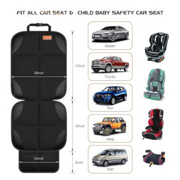 SMART ELF Car Seat Protector, 2Pack Seat Protector Protect Child Seats with Thickest Padding and Non-Slip Backing Mesh Pockets for Baby and Pet,Sedan SUV Truck (Black)