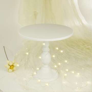 Hotity 12 Inch Cake Stand Round Cupcake Stands Metal Dessert Display Cake Stands, White