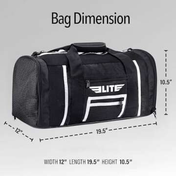 Elite Sports Boxing Gym Duffle Bag for MMA, BJJ, Jiu Jitsu gear,Duffel Athletic Gym Boxing Bag