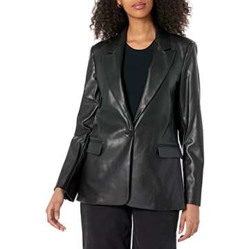 Faux Leather Blazer Outfits