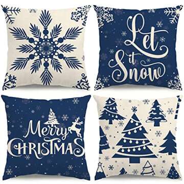 Blue and White Christmas Decor