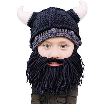 Viking Norse Hat Knit Wool & Braids for Winter