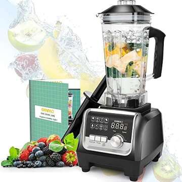 OMMO Blender 1800w, Professional Countertop Blender Smoothie Maker with Built-in Timer