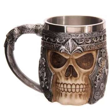 Viking and pirate skull glasses and mugs