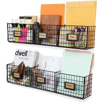 Functional Organization On The Wall - Divided Metal Baskets