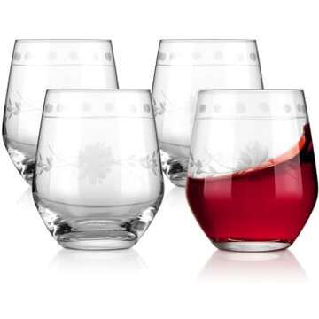 Vintage inspired wine glasses